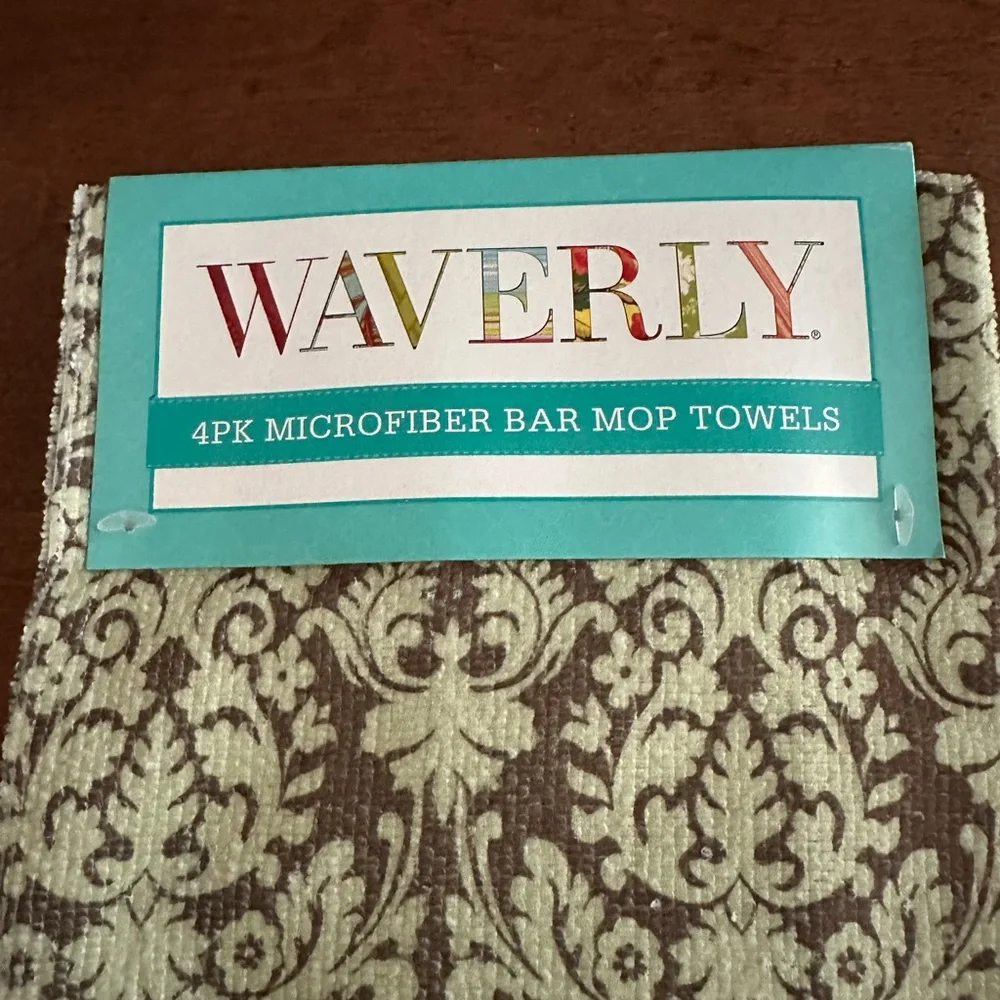 Waverly 4 pack paisley microfiber bar mop towels